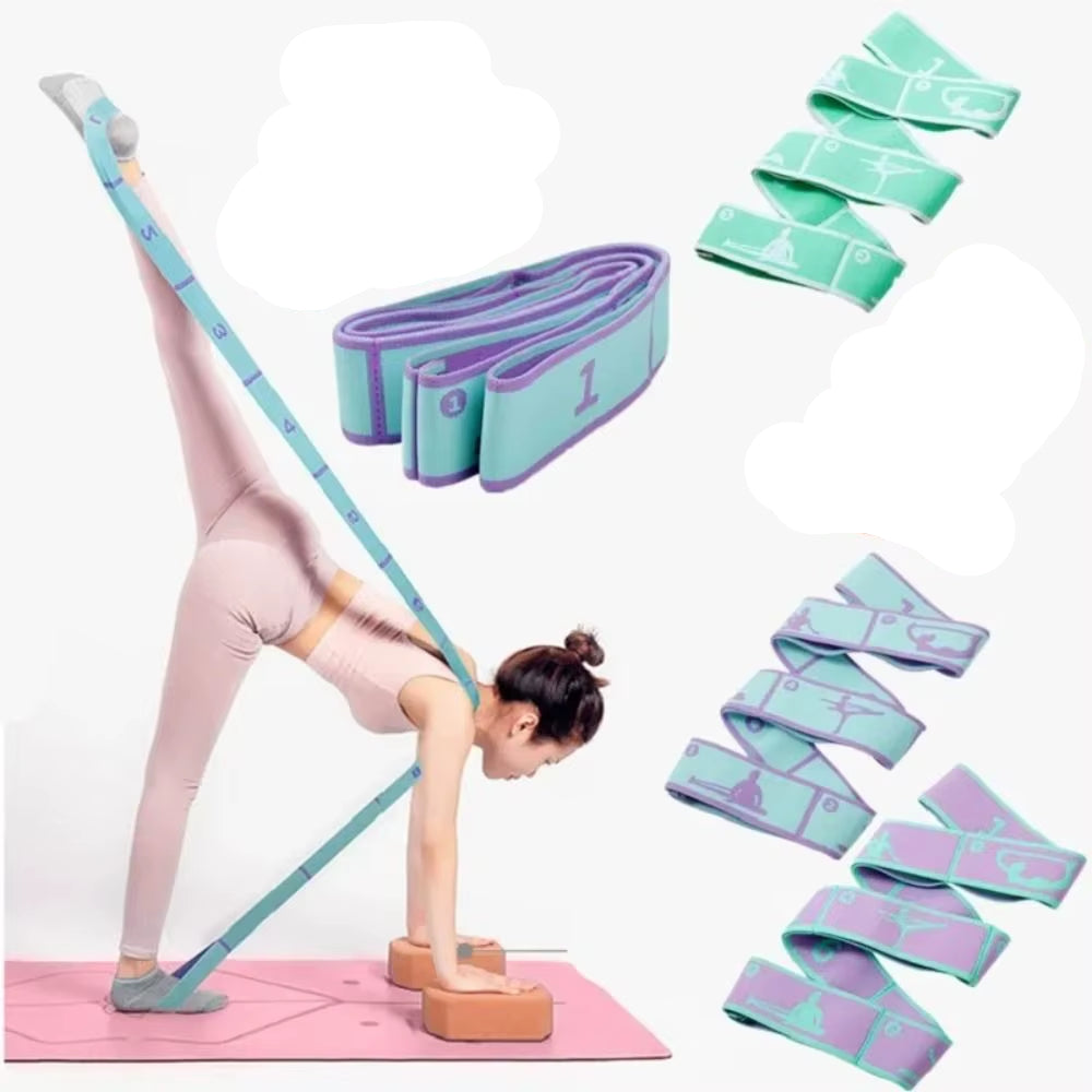 Yoga Stretching Belt Dance Stretching Band Elastic Yoga Resistance Bands Home Pilates Exercise Pull Strap Belt Fitness Sport