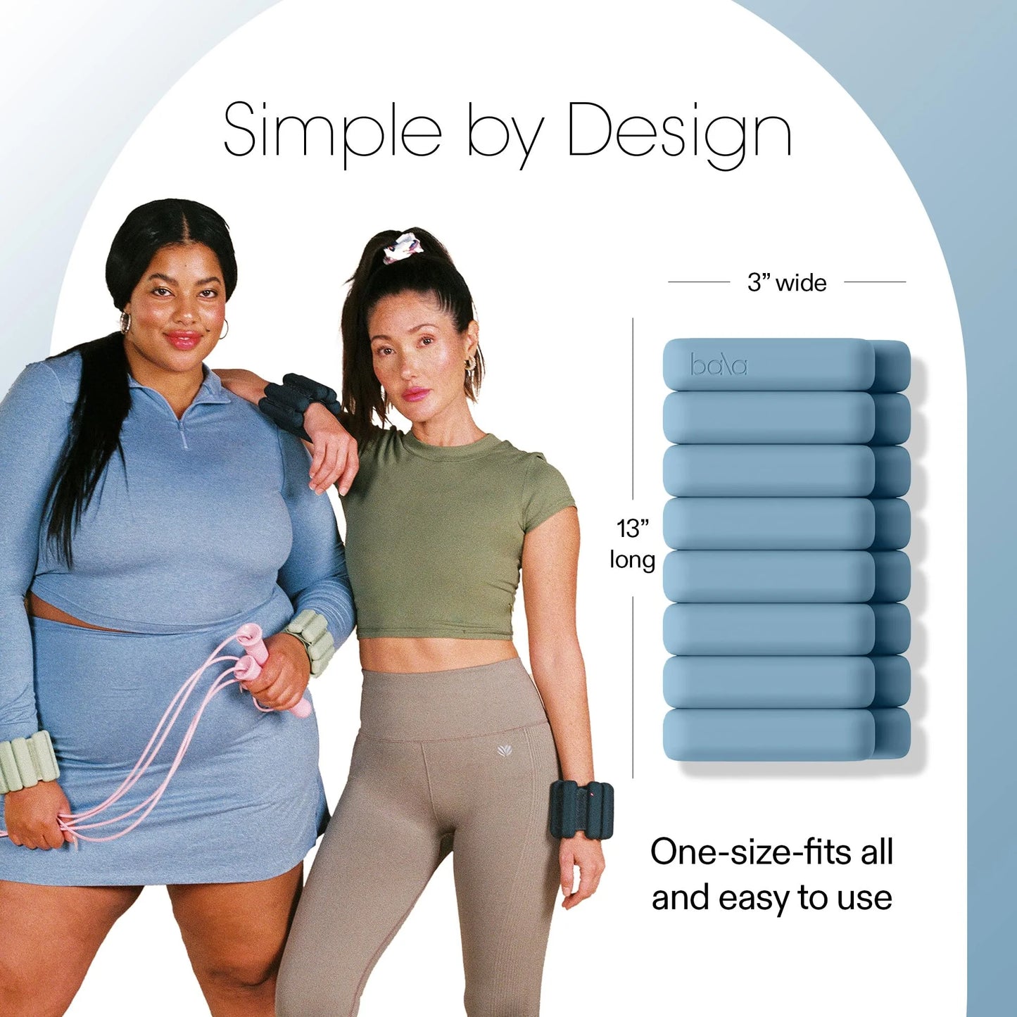 Bangles Wrist & Ankle Weights for Women & Men (Sea) - 3 Pound Silicone Bracelet Set