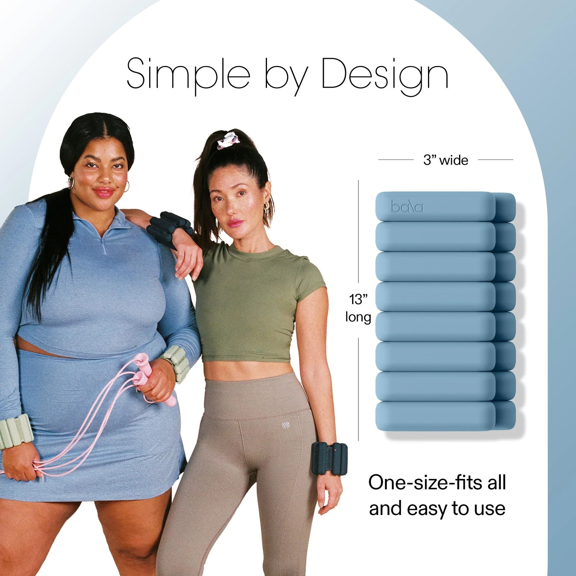 Bangles Wrist & Ankle Weights for Women & Men (Sea) - 3 Pound Silicone Bracelet Set