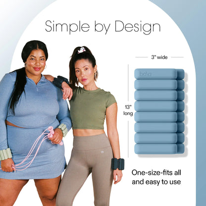 Bangles Wrist & Ankle Weights for Women & Men (Sea) - 3 Pound Silicone Bracelet Set